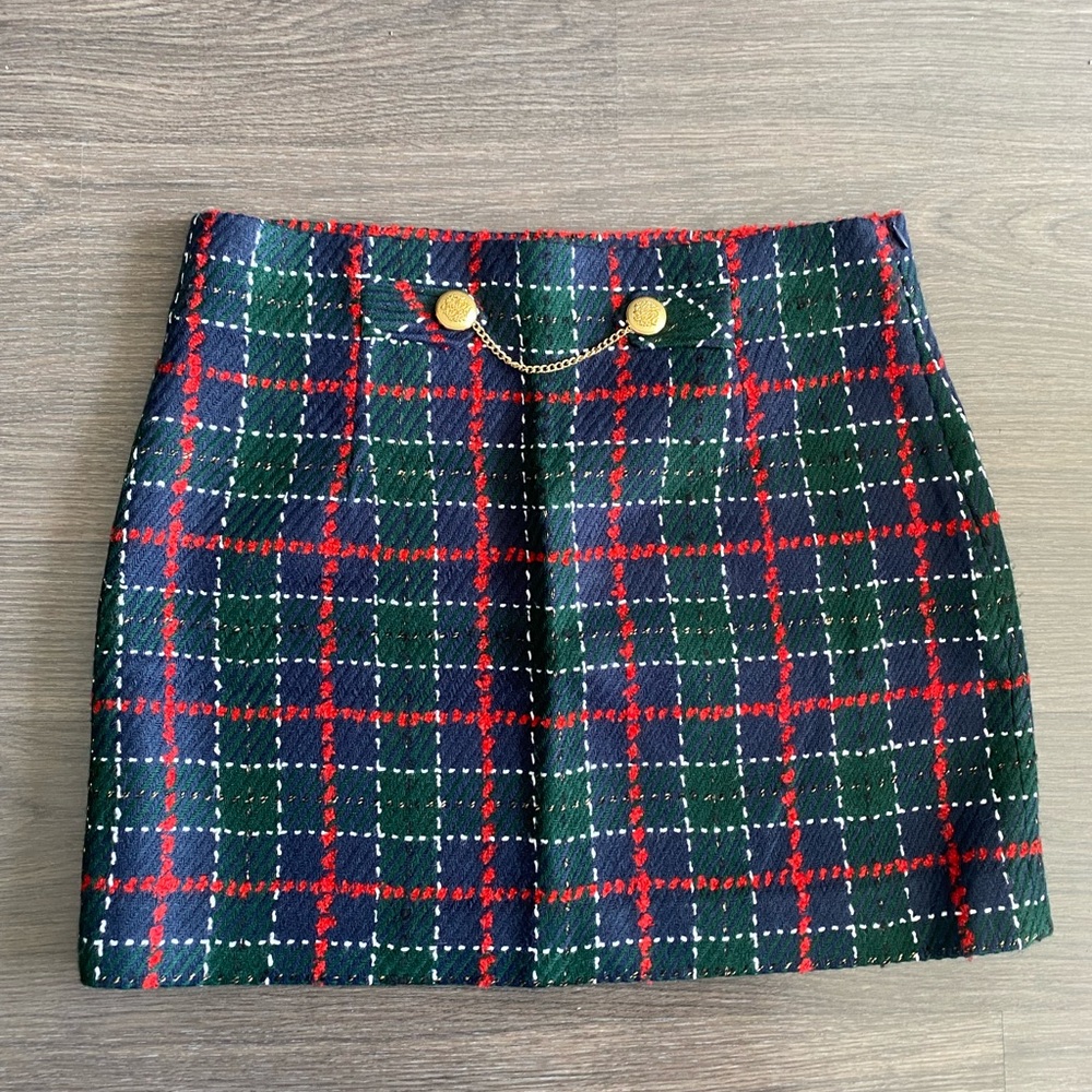 Zara - Plaid Mini Skirt in Red and Green - size M